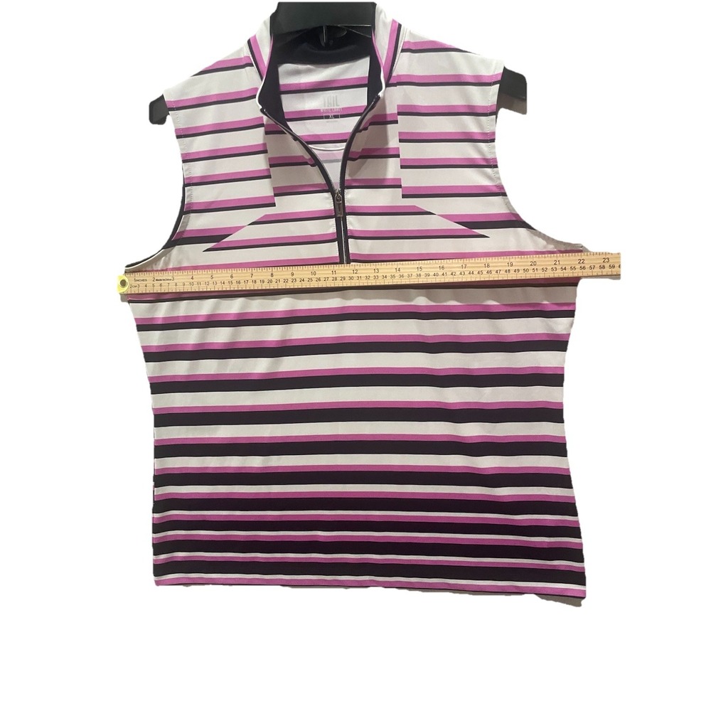 Tail Womens XL Golf/Tennis Sleeveless Shirt Lavender / black/ White Q Zip EUC - Picture 4 of 7